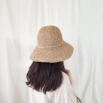 [B188] 여름 라피아햇 레이스 버킷햇 벙거지 리본 여자 밀짚 모자