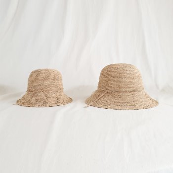 [맘커플] 아기 유아 라피아햇 버킷햇 벙거지 여름 밀짚 모자 엄마랑 커플