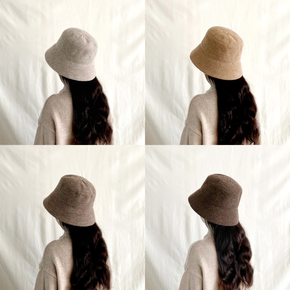 [B264] 울 80 겨울 여성 벙거지 모자 니트 버킷햇 (6 colors)