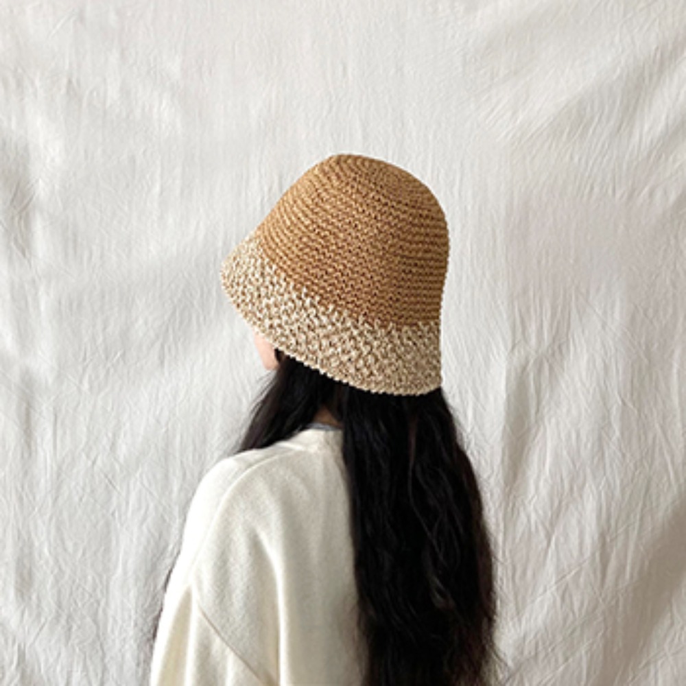 [B266] 여름 밀짚모자 라피아햇 버킷햇 여성 벙거지 모자